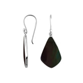 AE-6246-SHB Sterling Silver Fancy Shape Earring With Black Shell Jewelry Bali Designs Inc